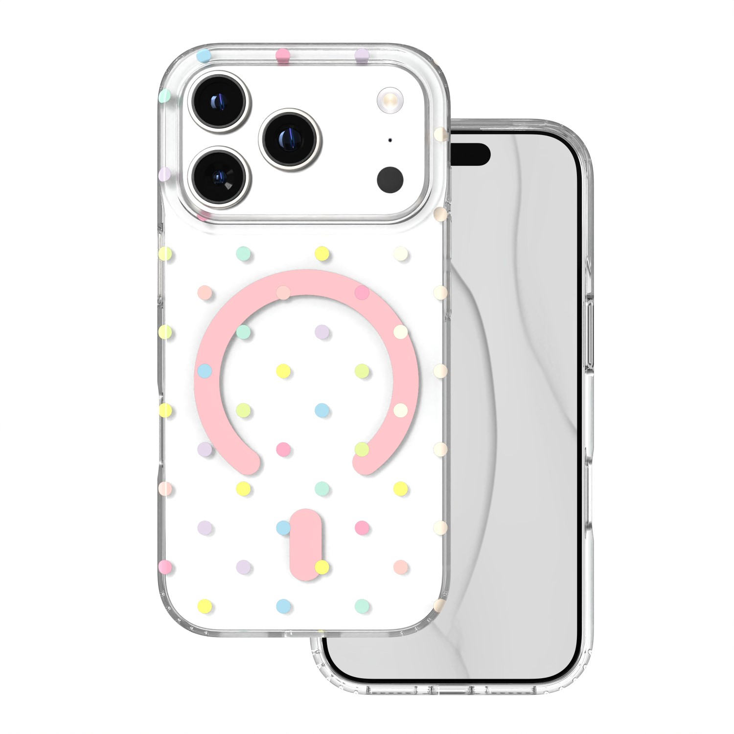Bubble Dots Mag suojakuori iPhone 17 Pro 6,3" / 18 Pro 6,3" valkoinen