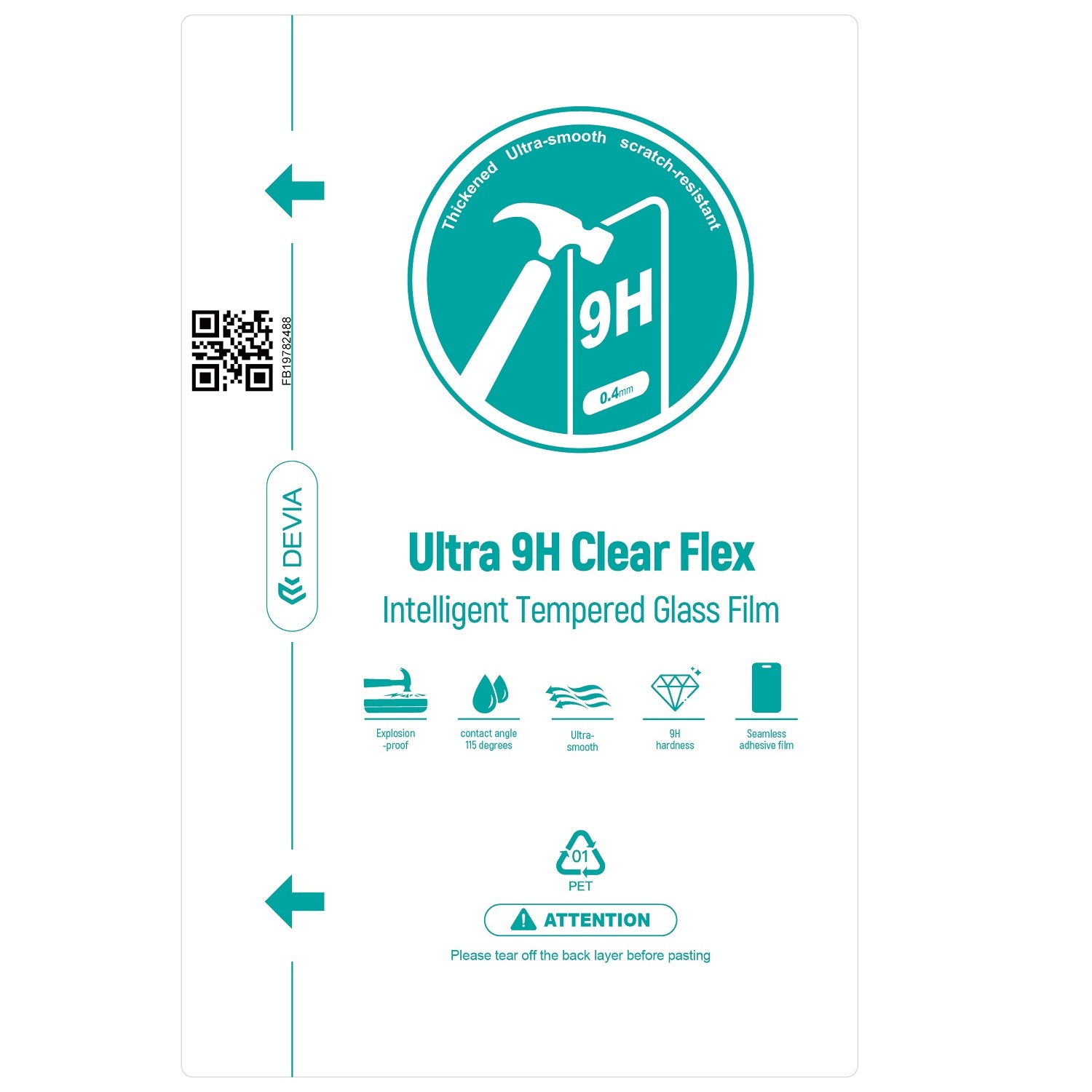 Devia-kalvosetti Intelligent Ultra 9H Flex karkaistu lasi leikkuukoneelle (0.4mm) 20kpl