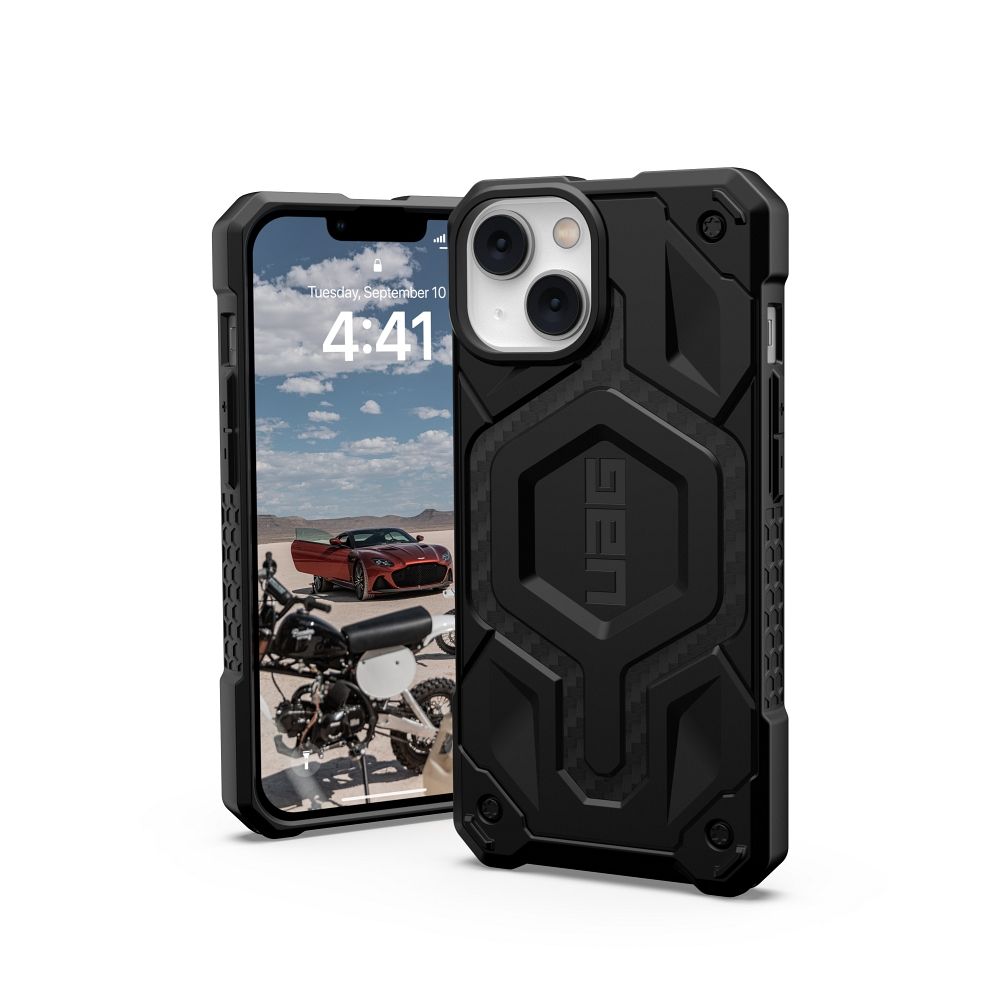UAG Monarch MagSafe Suojakuori iPhone 14 Plus:lle - musta carbon