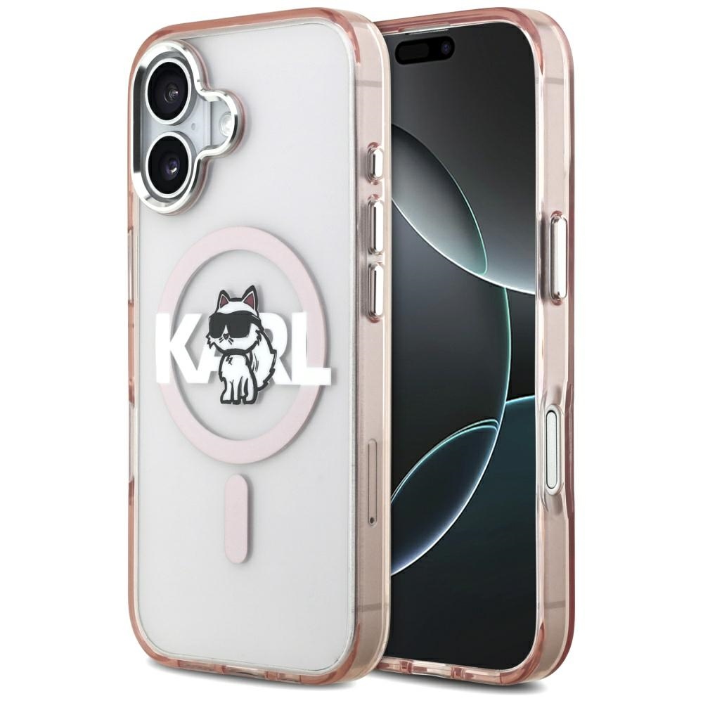 KARL LAGERFELD suojakuori iPhone 17 MagSafe-yhteensopiva (IML Choupette -luonnoslogolla) - pinkki