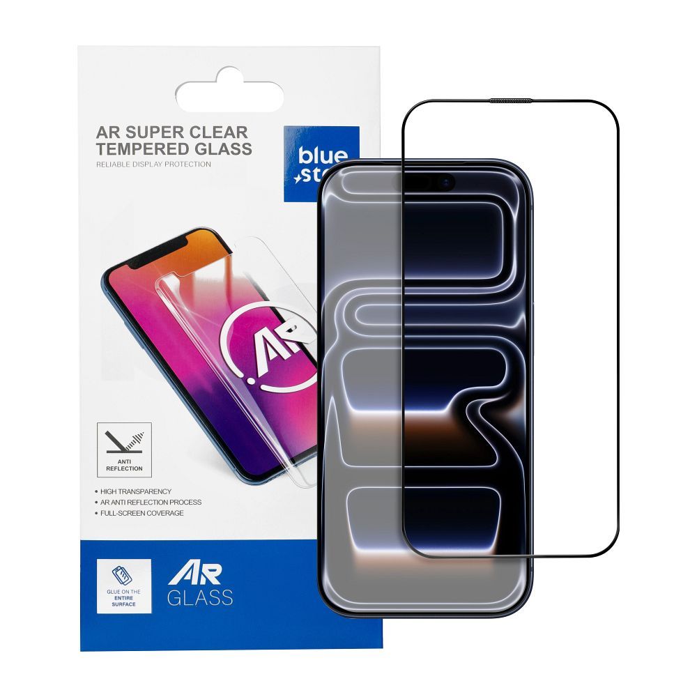 Tempered glass for iPhone 17 PRO MAX Blue Star 5D AR black