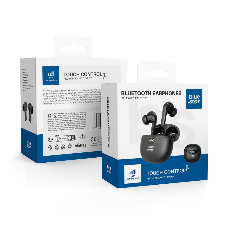 Langattomat kuulokkeet Blue Star T60 TWS musta