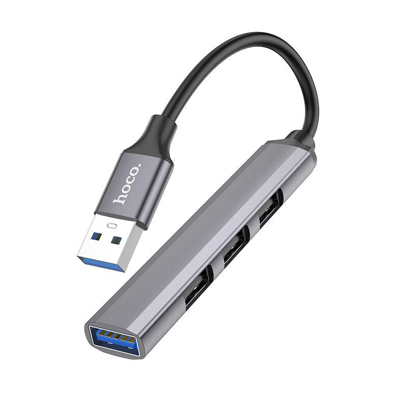 Hoco HB26 4-in-1 USB-A – 1xUSB3.0 + 3xUSB2.0 Keskitin, harmaa