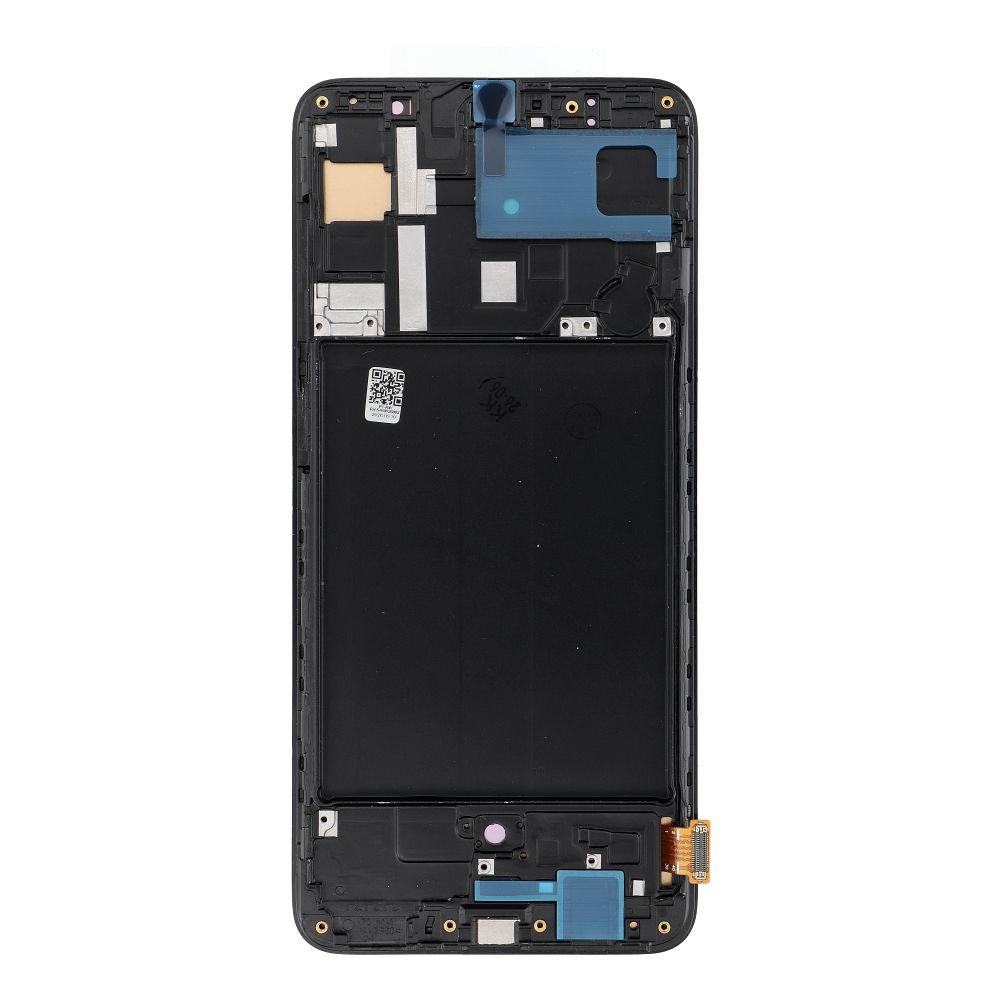 REWA OLED LCD-näyttö kehyksellä SAMSUNG A70 -puhelimelle, musta