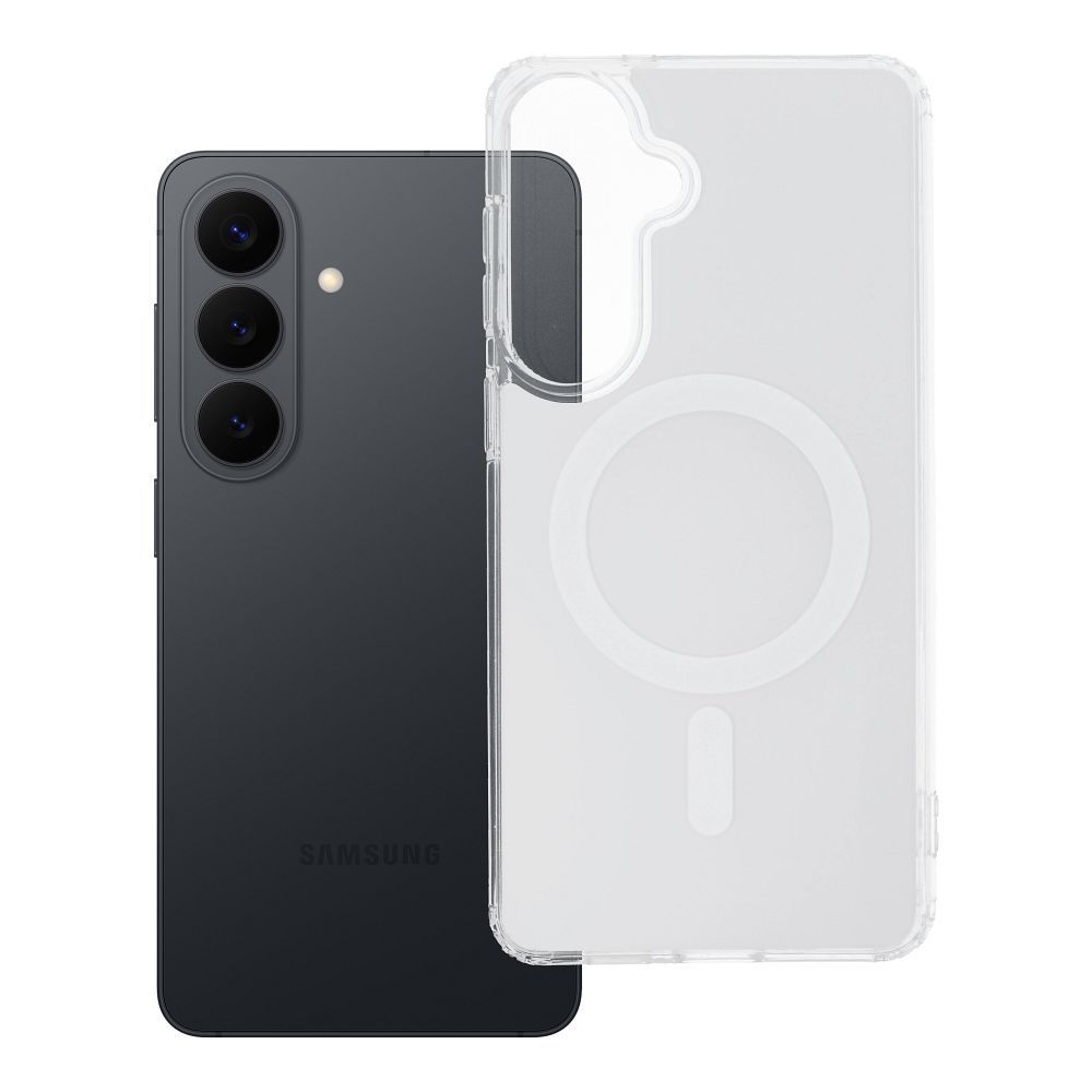 Suojakuori Samsung S26 PLUS Clear Fusion Mag Cover yhteensopiva MagSafe kanssa valkoinen