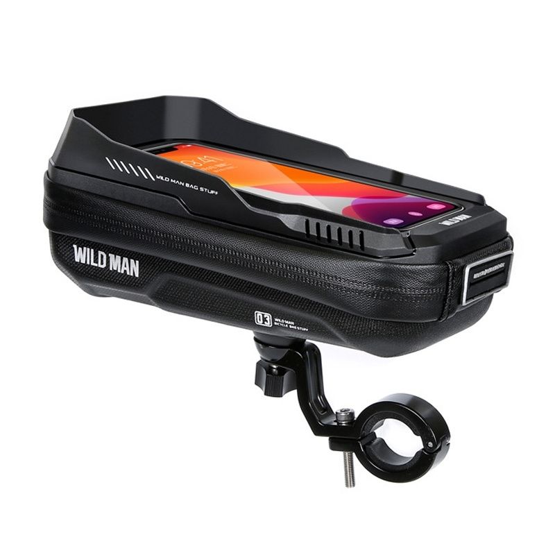 WILDMAN matkalaukku polkupyörän ohjaustankoon vetoketjulla, 0,5L (4 "- 7"), XT3S, musta