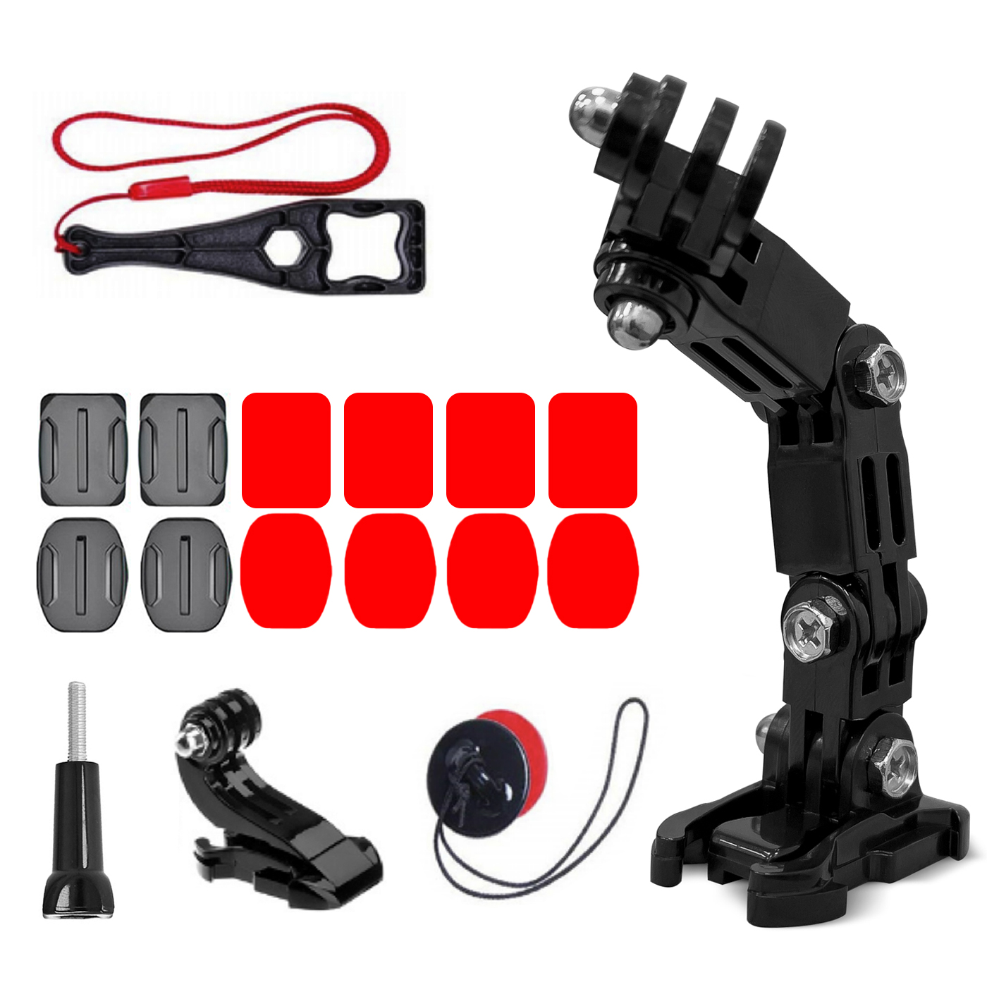 GoPro kypäräkiinnitystarvikkeiden sarja GoPro, DJI, Insta360, SJCam, Eken action-kameroille (GoPro Cycling Helmet Chin Holder)