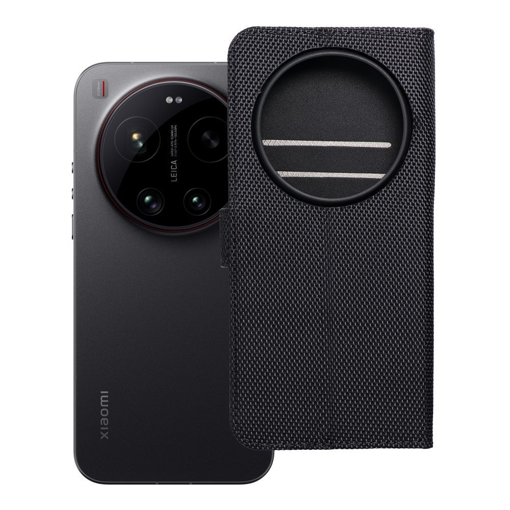 Flip case for Xiaomi 17 ULTRA 4Card RFID anti-theft tech fabric black