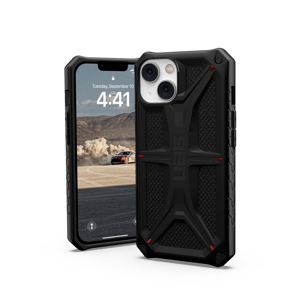 UAG Monarch Suojakuori iPhone 14 Plus:lle - musta kevlar