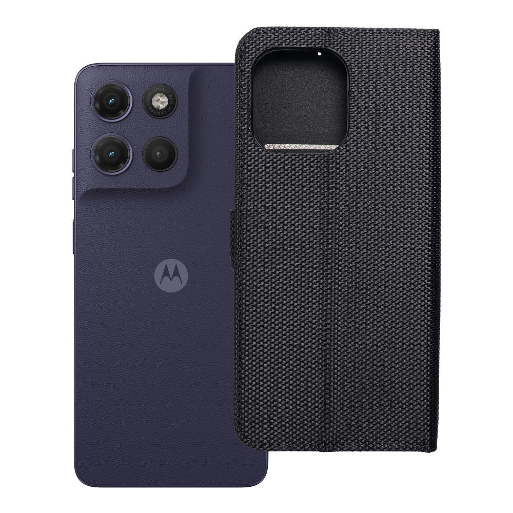 4Card RFID -lompakkokotelo Motorola G17 varkaudenestolla, teknisestä kankaasta, musta