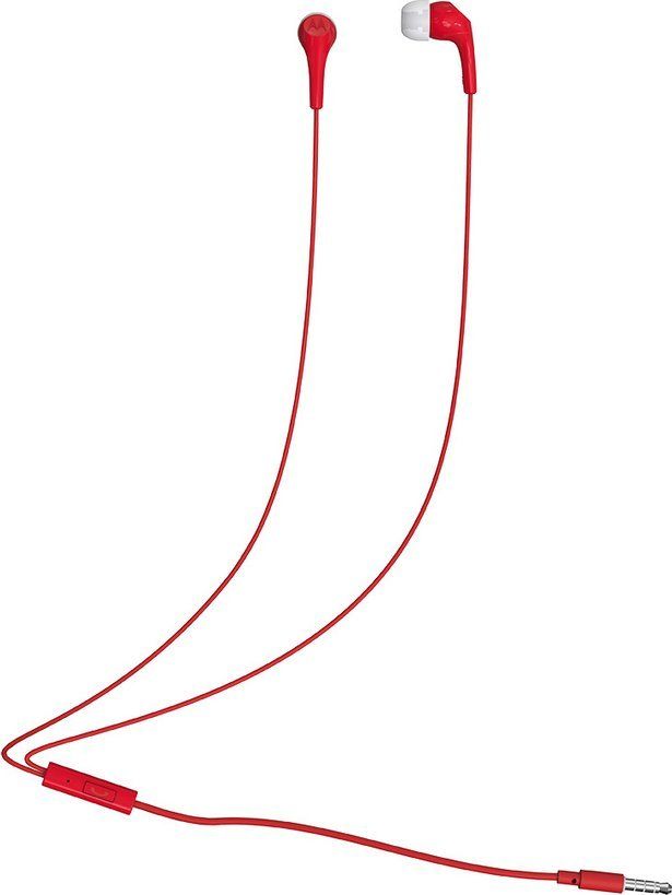 Langalliset kuulokkeet jack mikrofonilla 3,5mm MOTOROLA Ear Buds 2-s punainen
