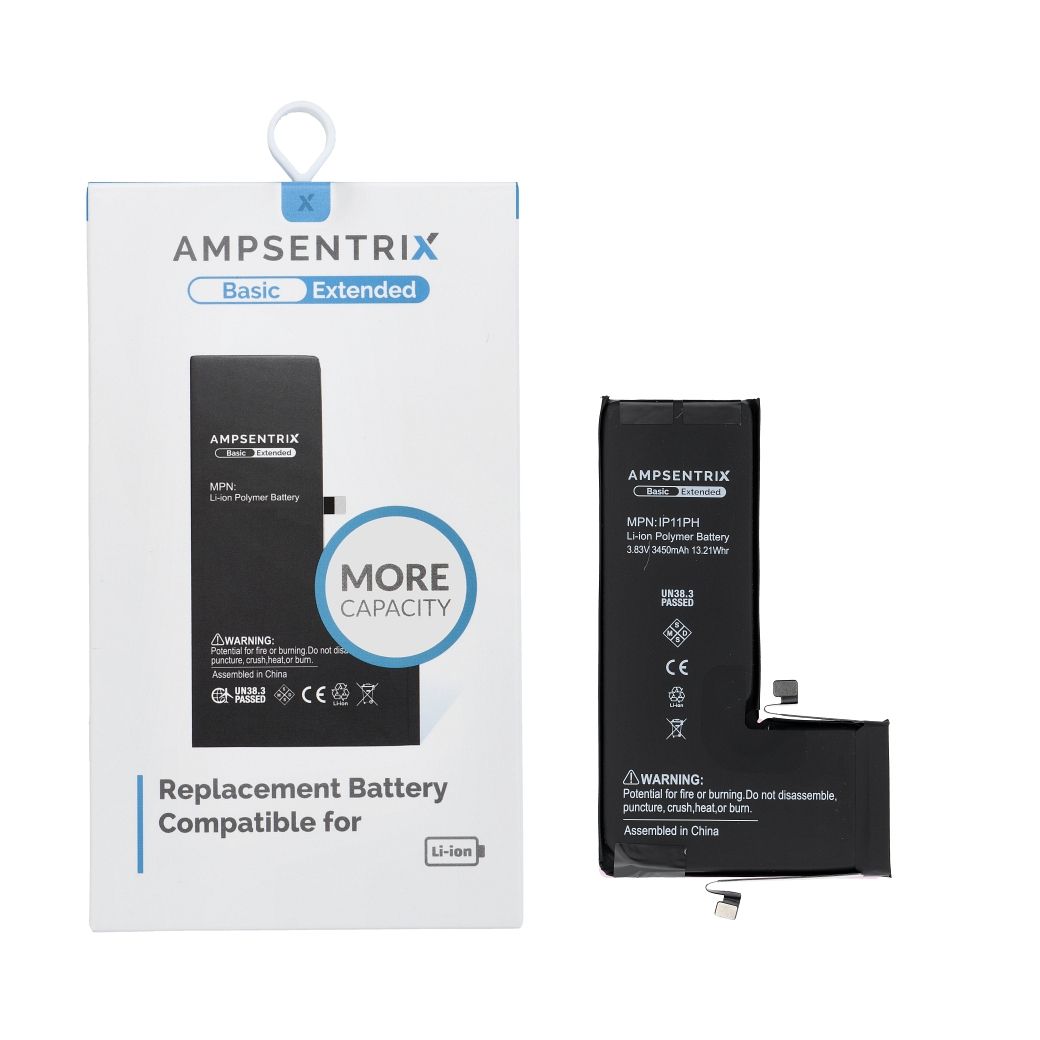 AmpSentrix Basic akku iPhone 11 Prolle (suurikapasiteettinen 3450 mAh)