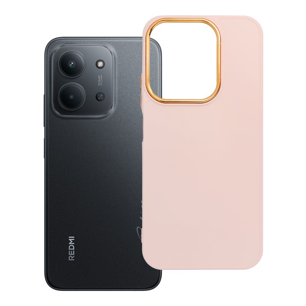 Suojakuori Xiaomi Redmi 15C:lle (173,16 x 81,07 x 8,2) Frame puuteriinen vaaleanpunainen