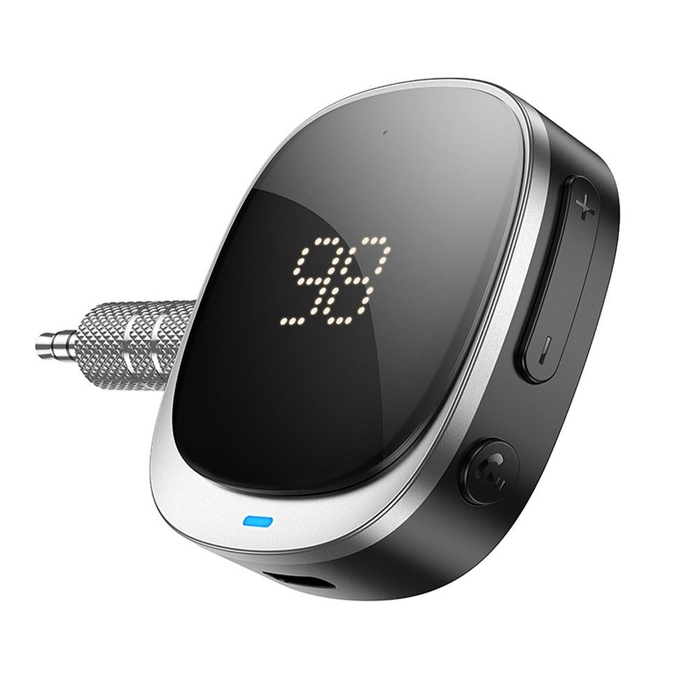 Hoco Bluetooth AUX-sovitin Jack 3,5mm Näytöllä E80 Musta