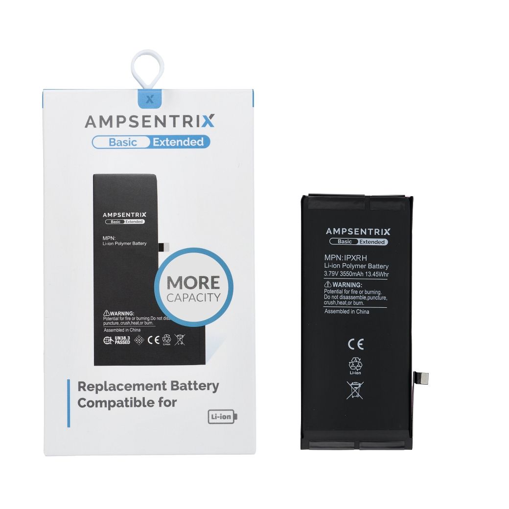 AmpSentrix Basic battery for iPhone XR (high capacity 3550 mAh)