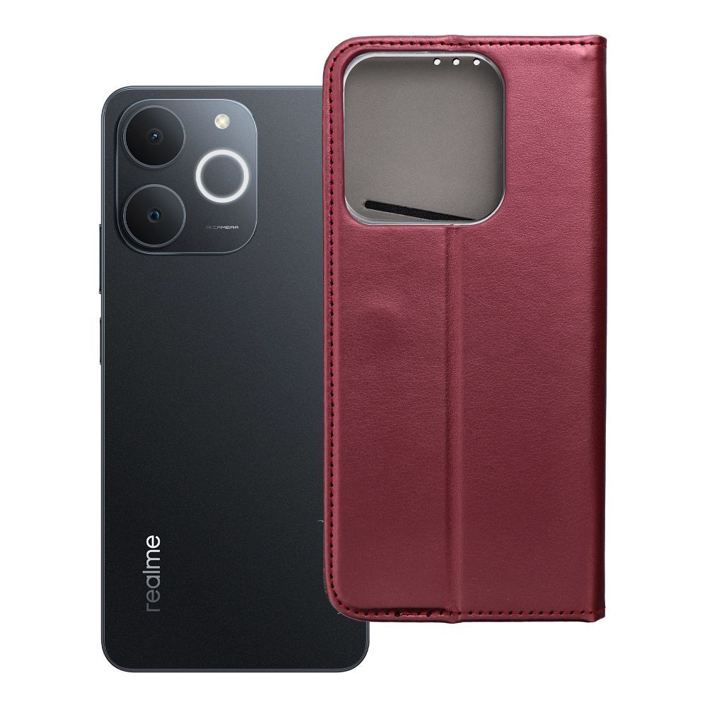 SMART MAGNETO Book Suojakuori REALME NOTE 70:lle burgundinpunainen