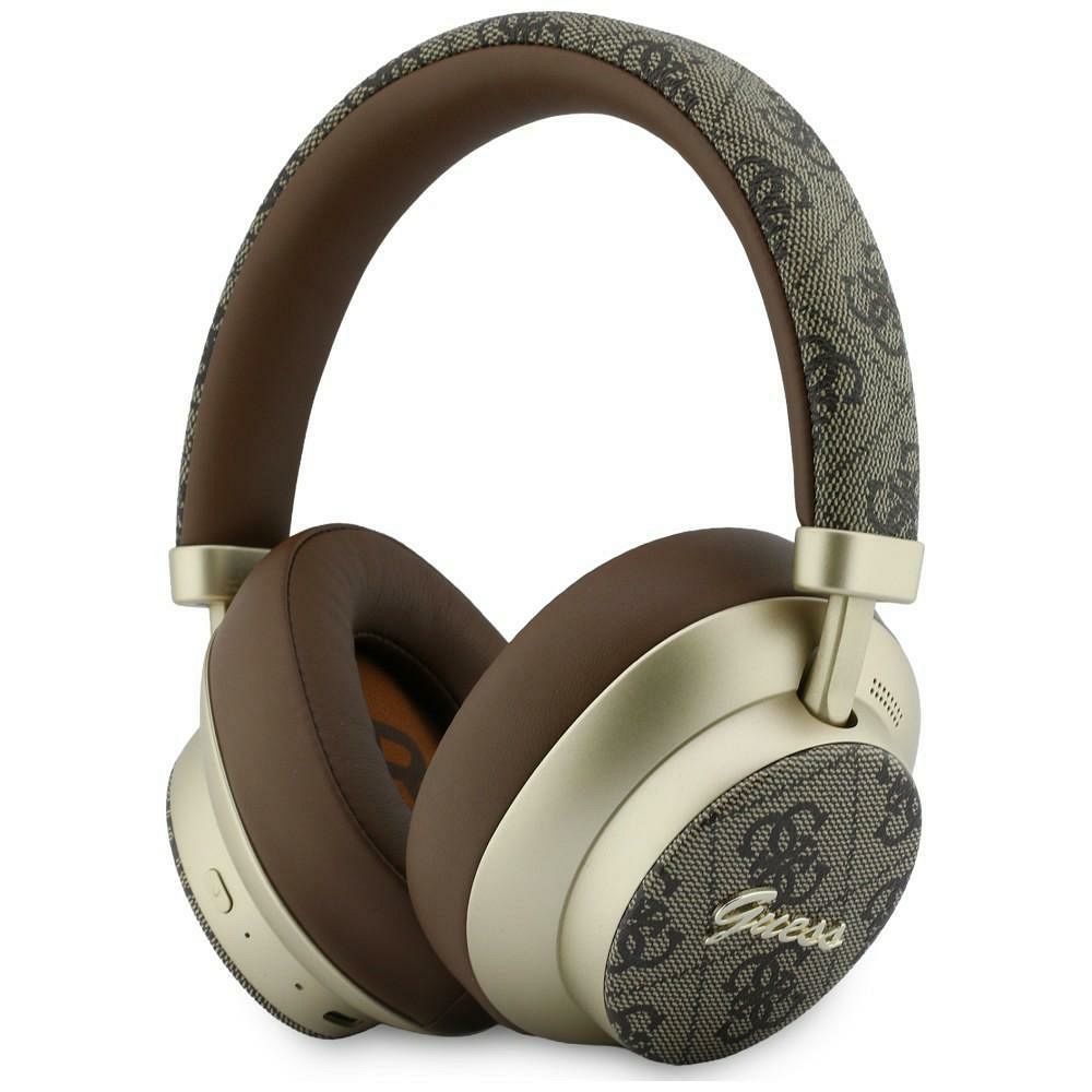 Wireless headphones Guess ENC 4G Gold Script Metal brown
