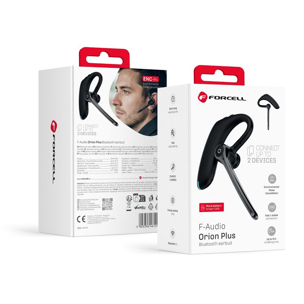 Bluetooth handsfree Forcell (ENC, Multipoint, BT 6.0 + EDR, 170mah) Orion Plus