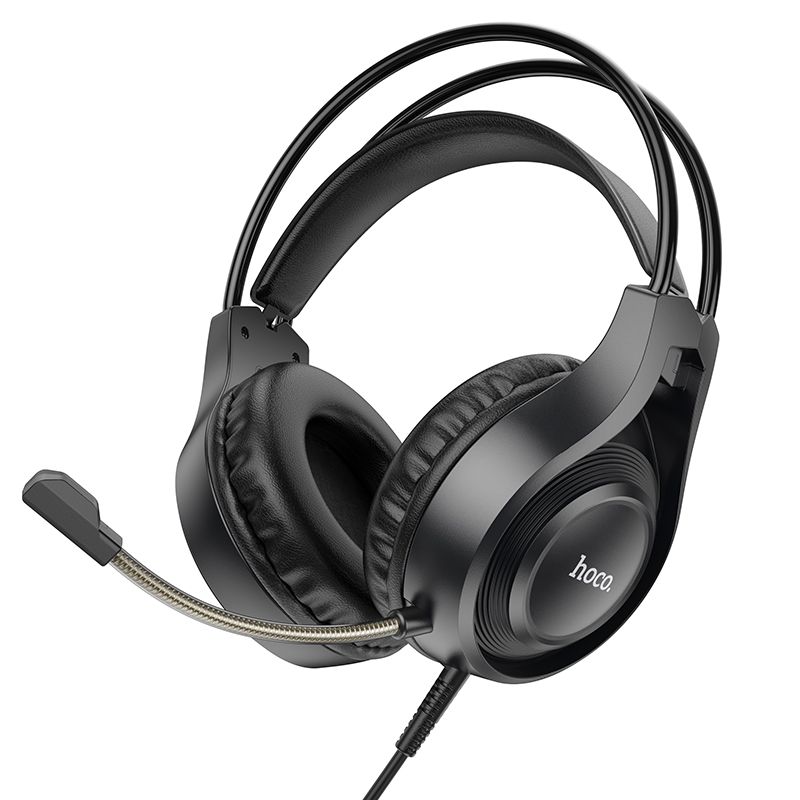 Langalliset kuulokkeet Jack 3,5 mm mikrofonilla W106 musta