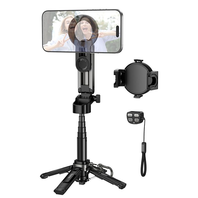 Hoco K27 Pro Live-Teline Magneettikiinnityksellä ja Langattomalla Kauko-ohjauksella Musta