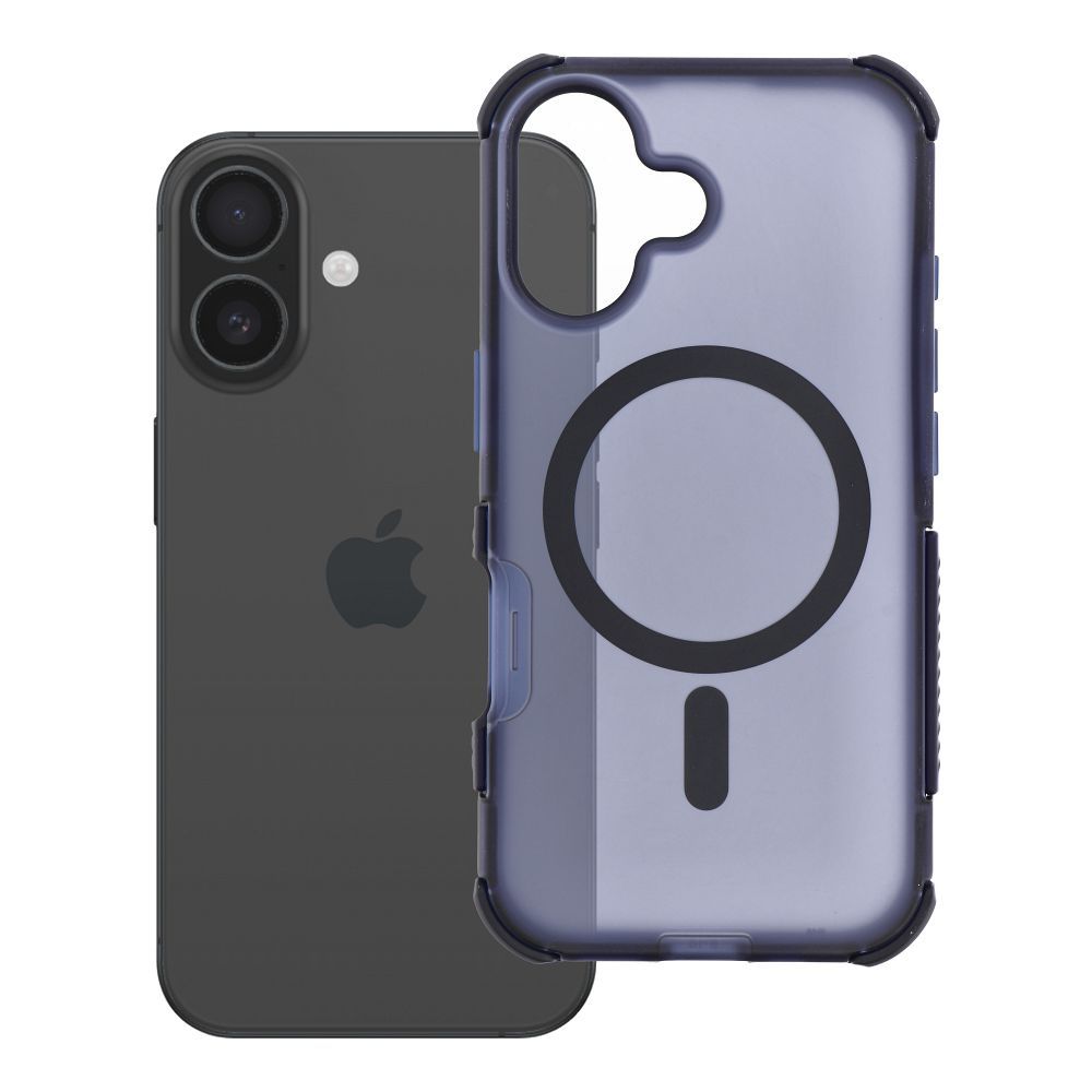 Case for iPhone 16 Forcell F-Protect BumperX Premium compatible with MagSafe navy blue