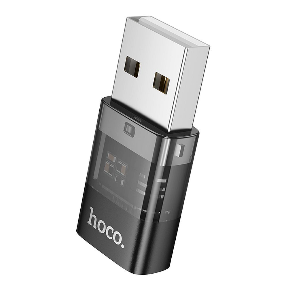 Hoco UA36C sovitin USB A - USB C läpinäkyvä musta