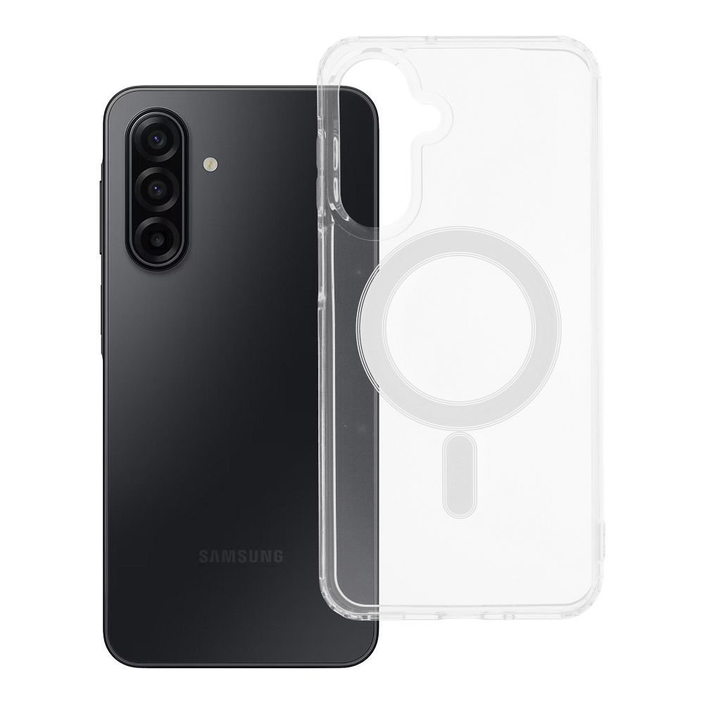 Suojakuori Samsung A17:lle Clear Mag Cover (STR) yhteensopiva MagSafen kanssa läpinäkyvä