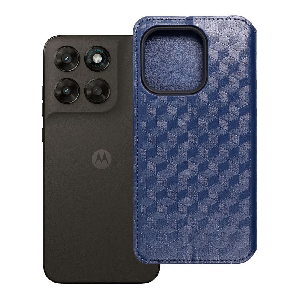 Flip case for Motorola G67 / G77 Cubic Book blue