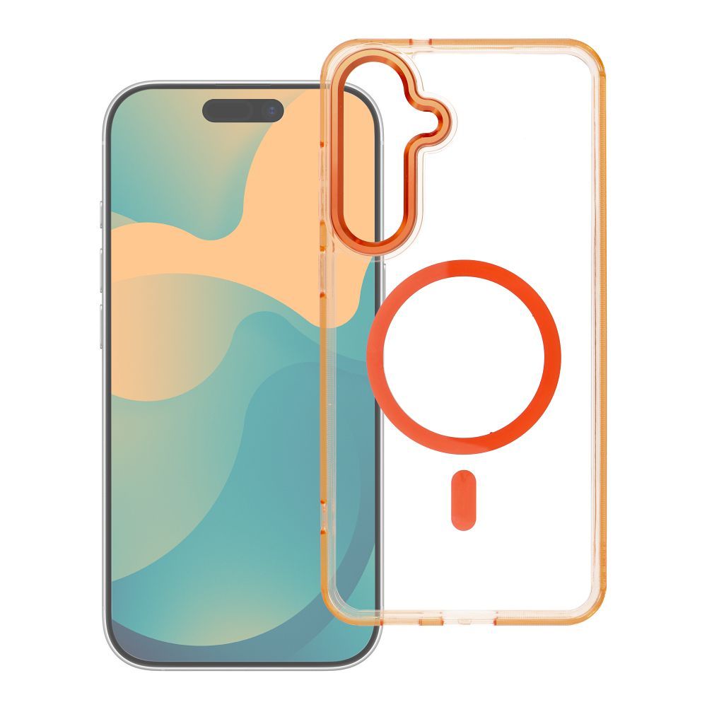 Suojakuori Samsung S26 ULTRA Frame Clear Hybrid Mag Cover, yhteensopiva MagSafen kanssa, hermes oranssi