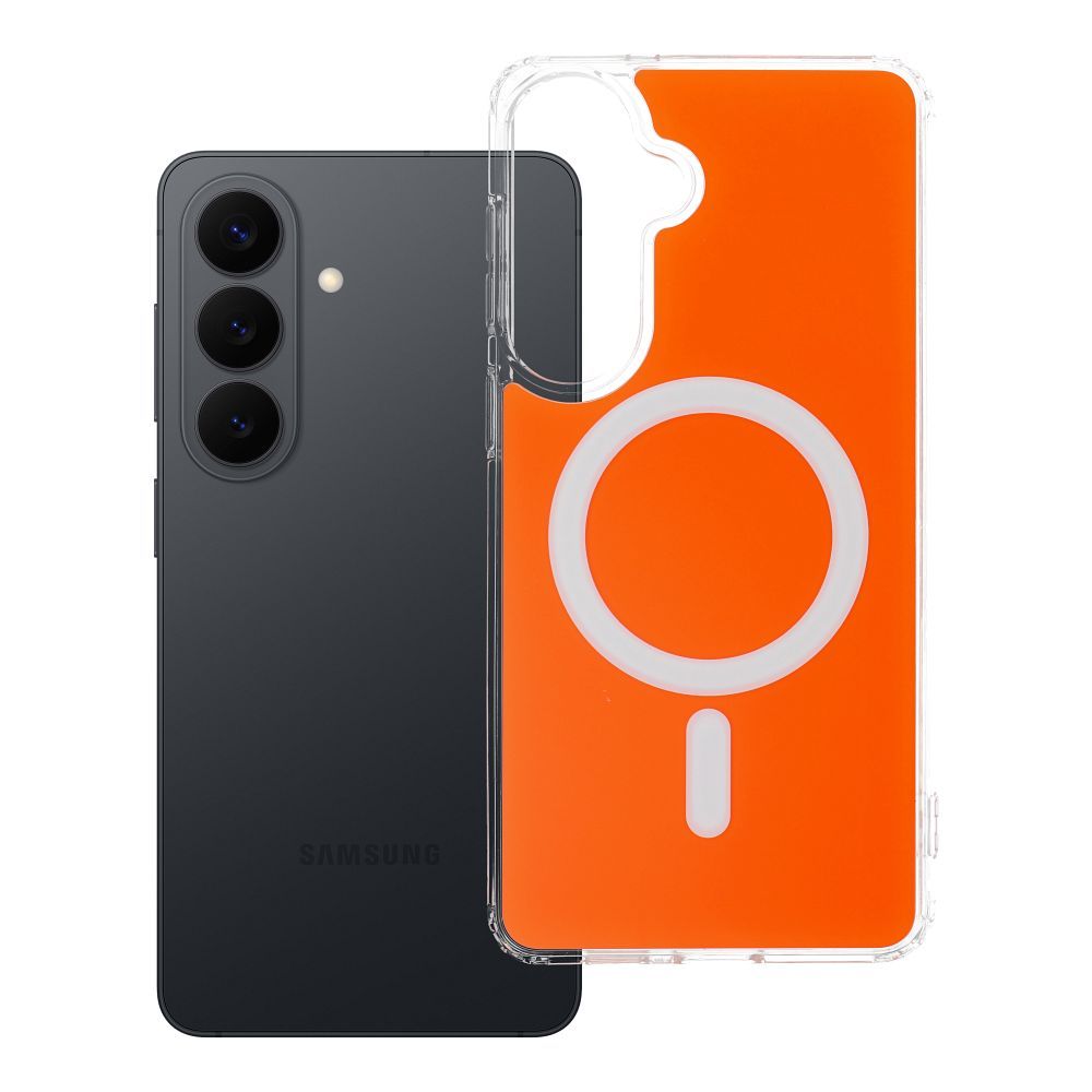 Suojakuori Samsung S26 PLUS Clear Fusion Mag Cover yhteensopiva MagSafe kanssa hermes oranssi