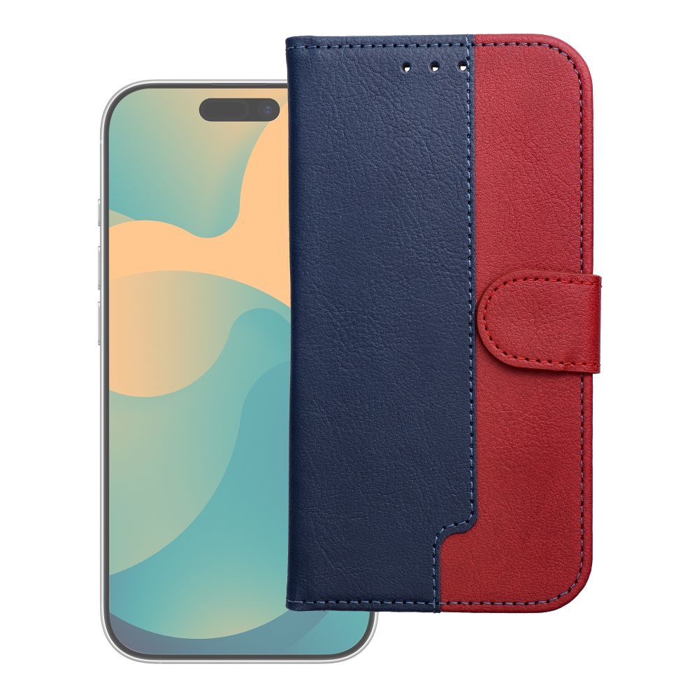Flip case for iPhone 17 PRO MAX / 18 PRO MAX Split Book navy and red