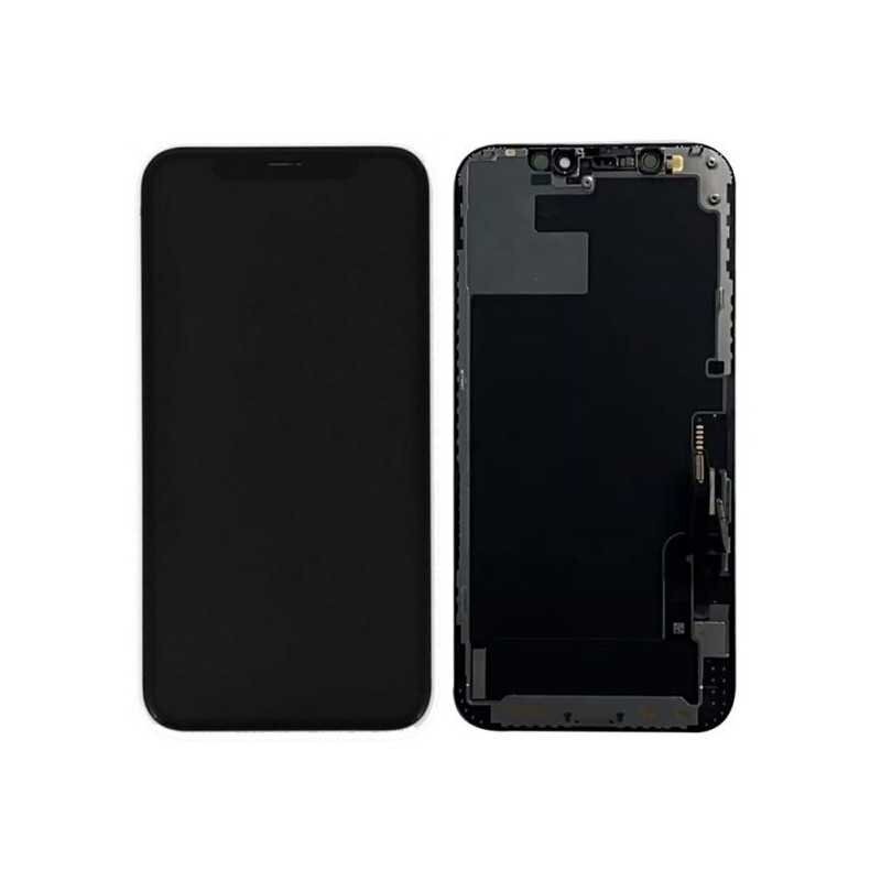 Näyttö Apple iPhone 12 / 12 Pro kosketuslasilla musta alkuperäinen (8/10 käytetty)