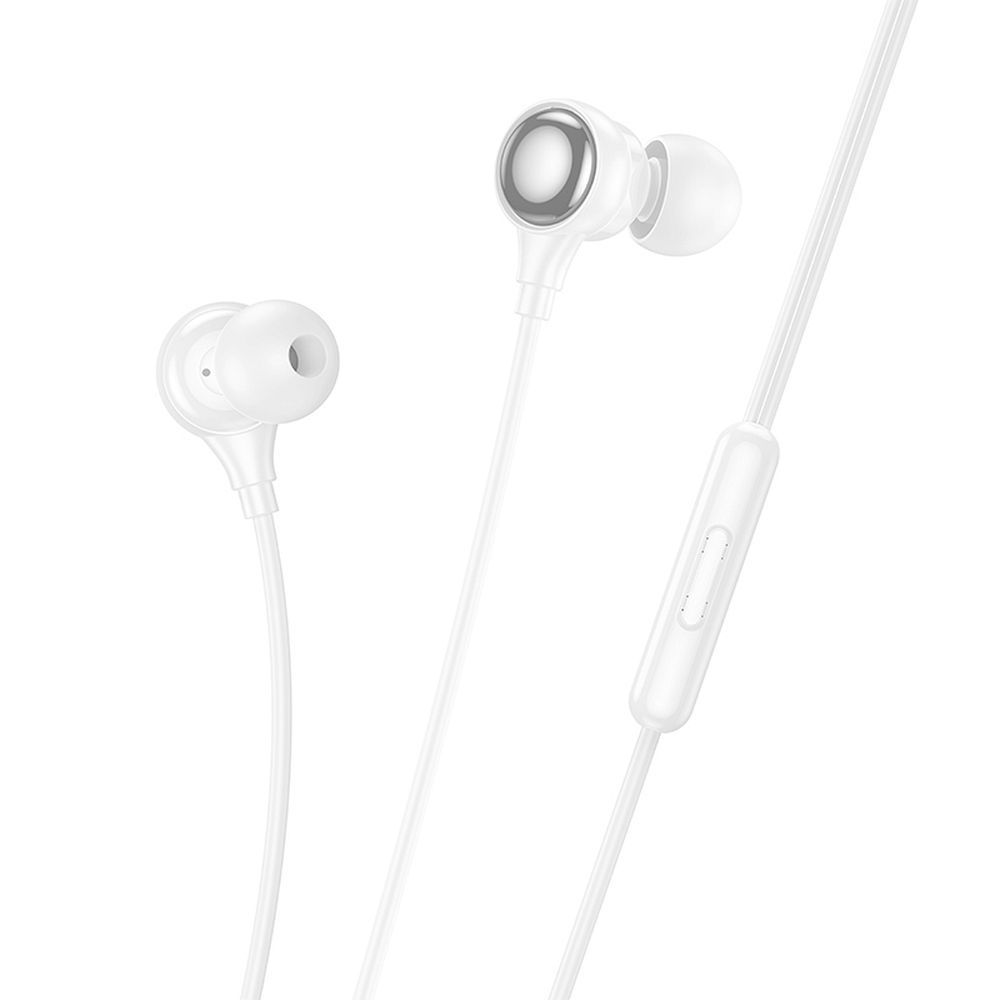 HOCO langalliset kuulokkeet Jack 3,5 mm mikrofonilla M116 valkoinen