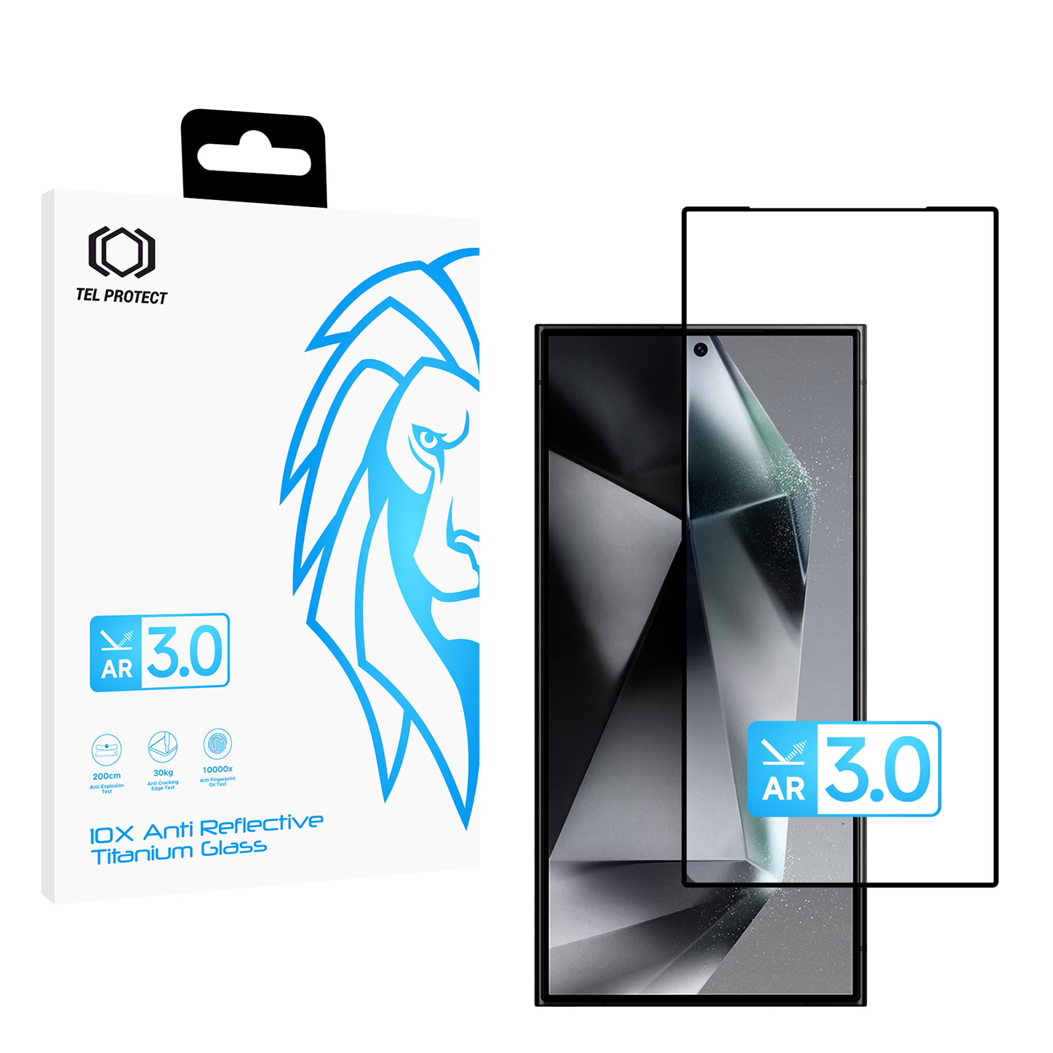 Karkaistu lasi Tel Protect 10X AR 3.0 AntiReflective Titanium Samsung Galaxy S24 Ultra