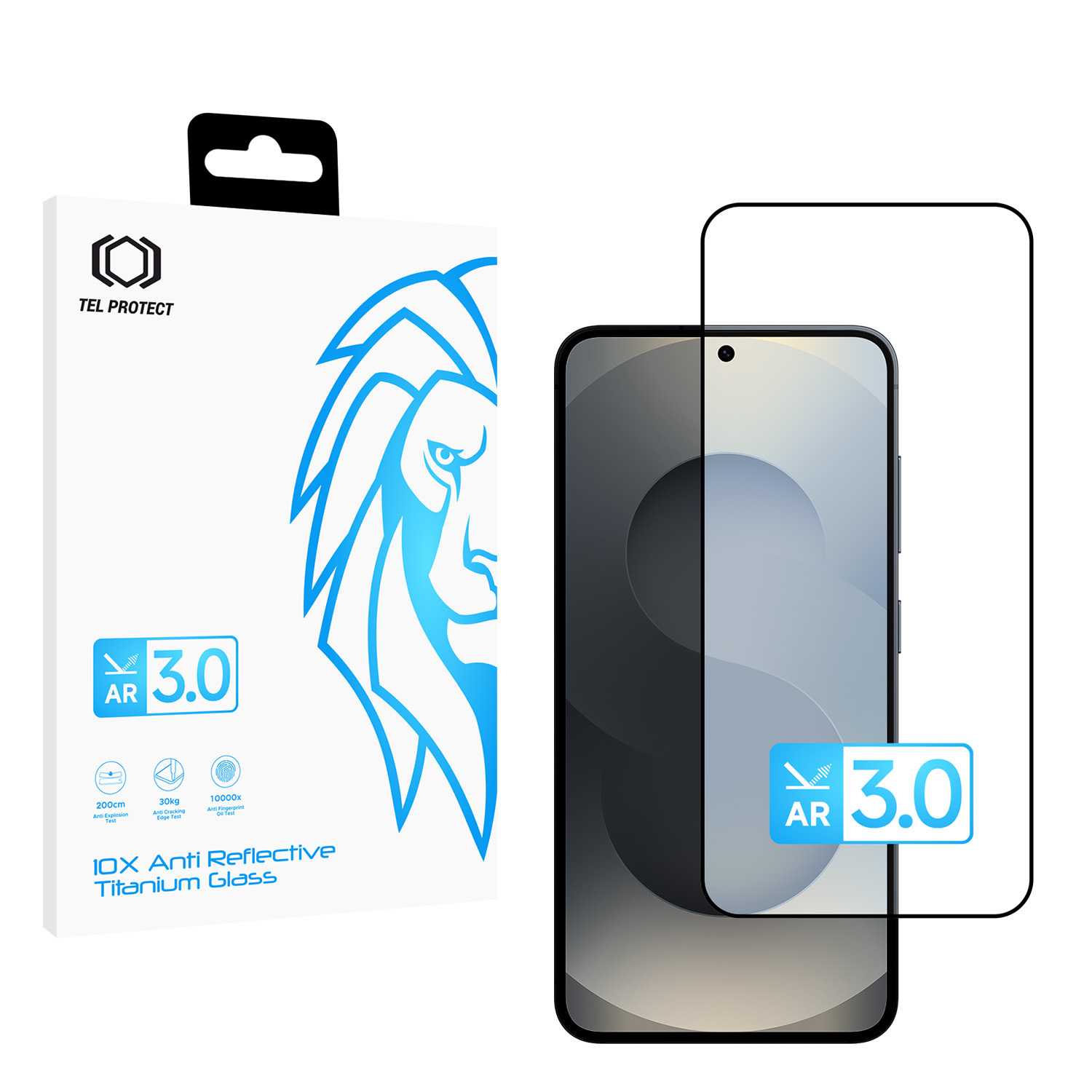 Karkaistu lasi Tel Protect 10X AR 3.0 AntiReflective Titanium Samsung Galaxy S24/S25