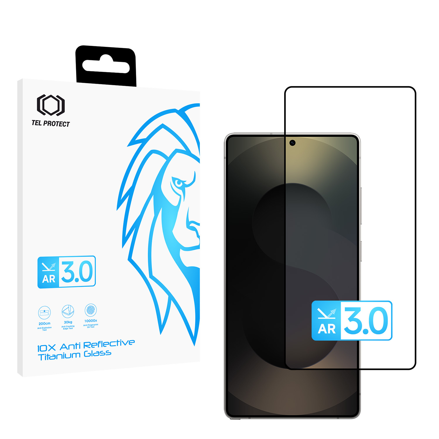 Karkaistu lasi Tel Protect 10X AR 3.0 AntiReflective Titanium Samsung Galaxy S25 Ultra