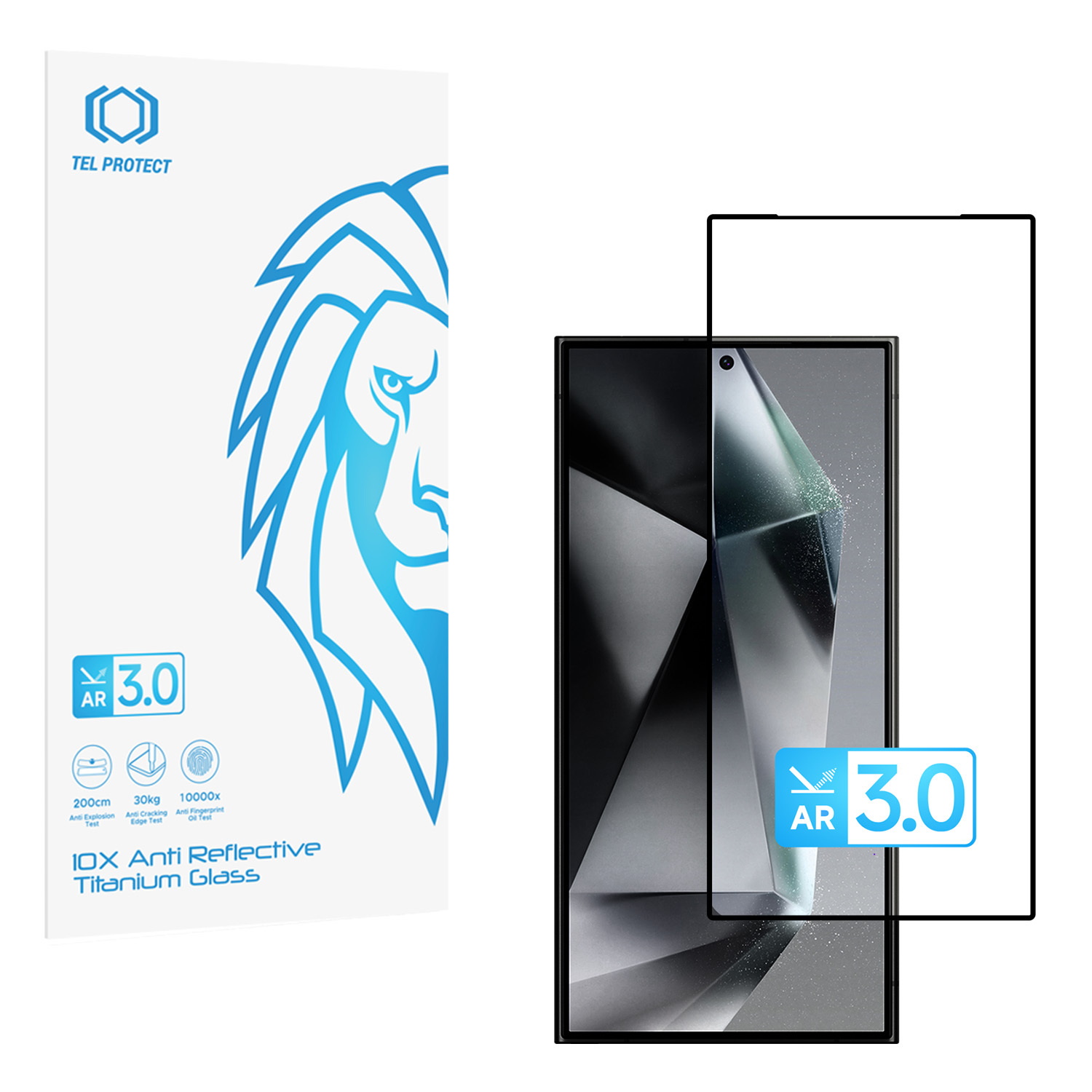 Karkaistu lasi Tel Protect 10X AR 3.0 AntiReflective Titanium Samsung Galaxy S24/S25 (kirjekuori)