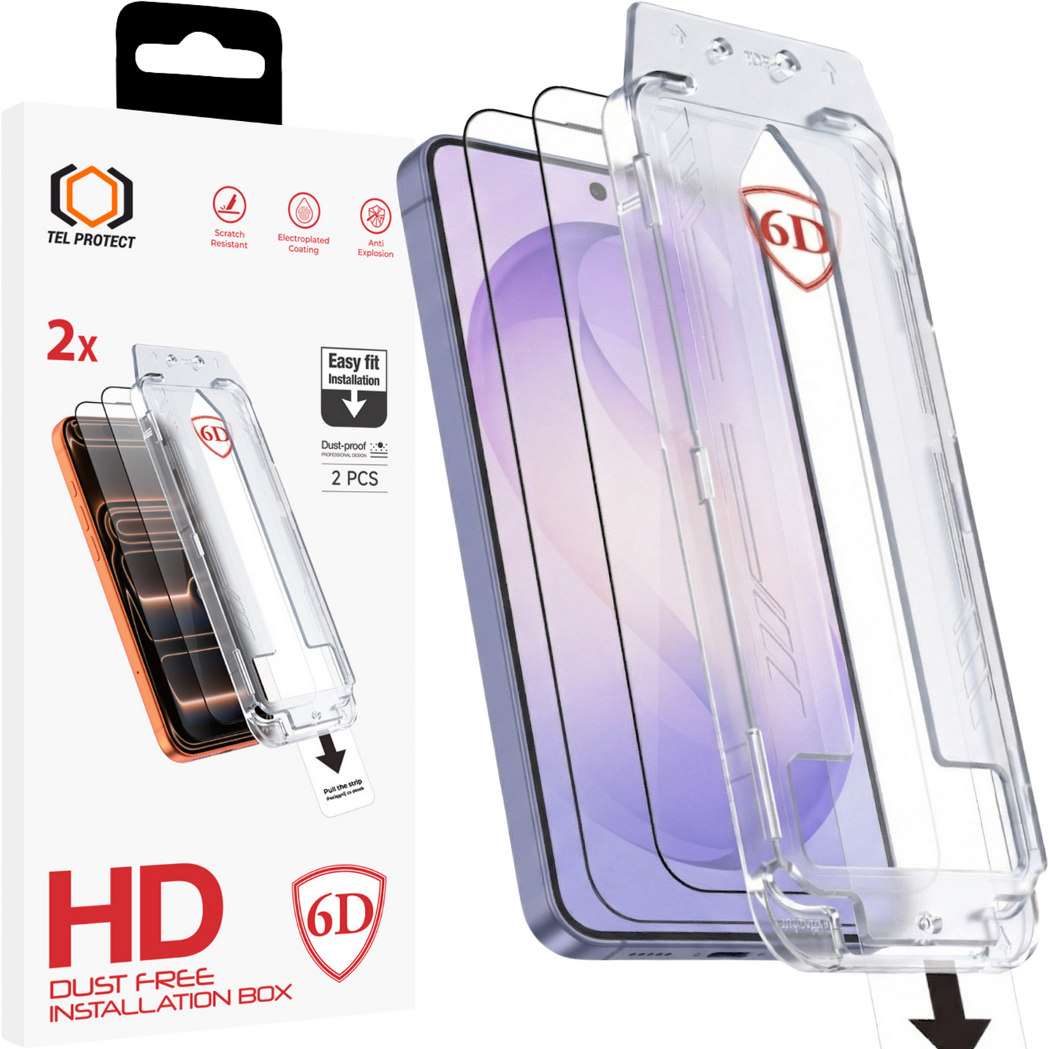 Tel Protect Dust-Free Easy Fit Full Glue 6D karkaistu lasi Samsung Galaxy S26 Ultra musta (sormenjäljen avauksella) - 2 kpl