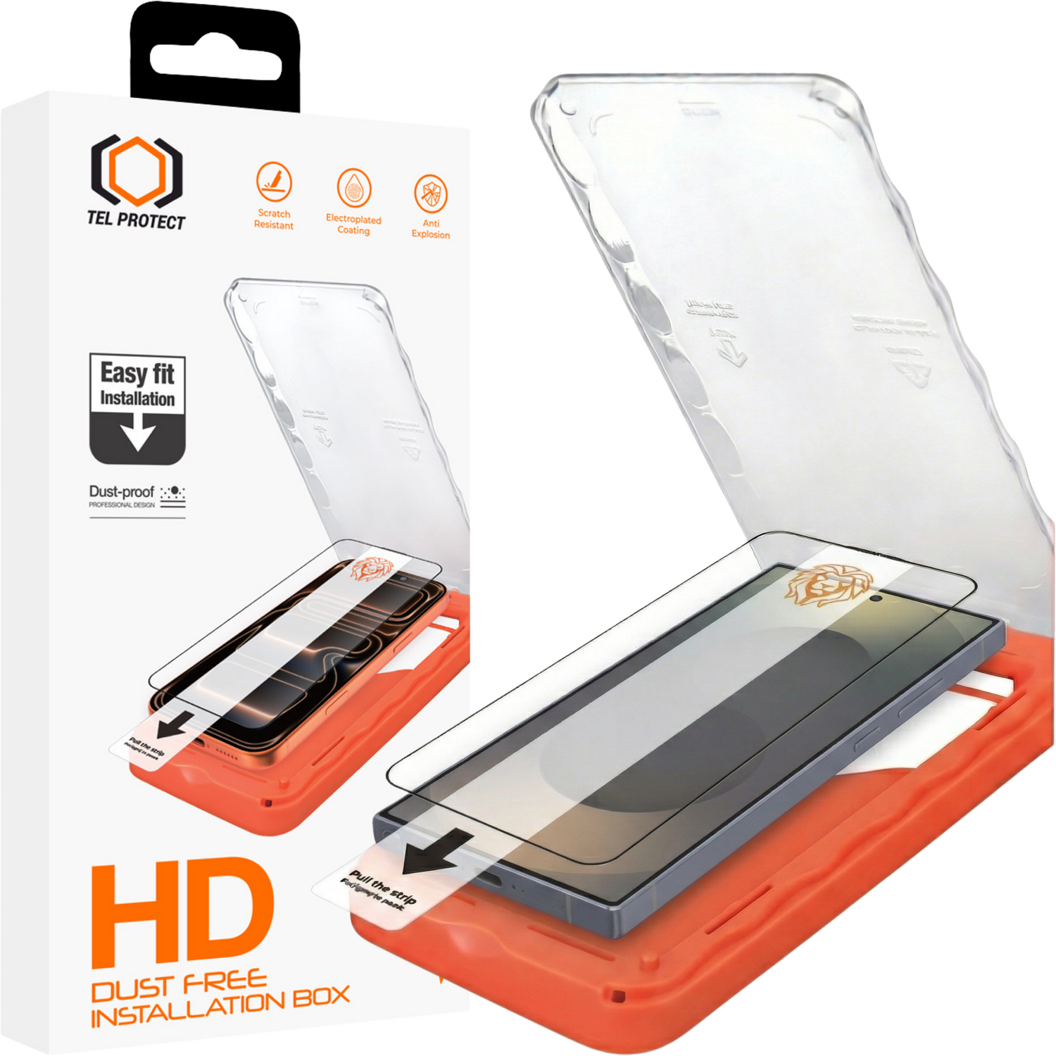 Tel Protect Dust-Free Easy Fit HD Titan karkaistu lasi Samsung Galaxy S25 musta (sormenjäljen avauksella)