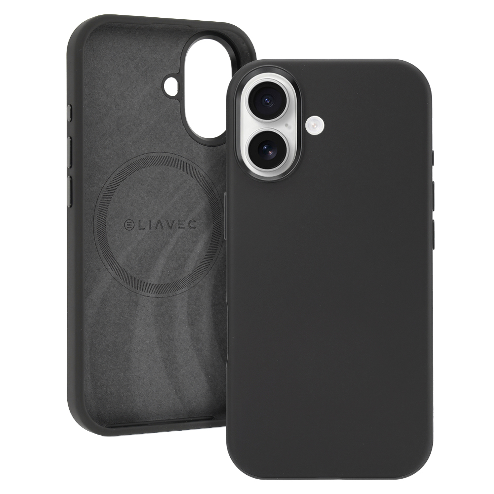 Liavec Silky suojakuori metallisella kamerakehyksellä Iphone 17 -puhelimelle musta