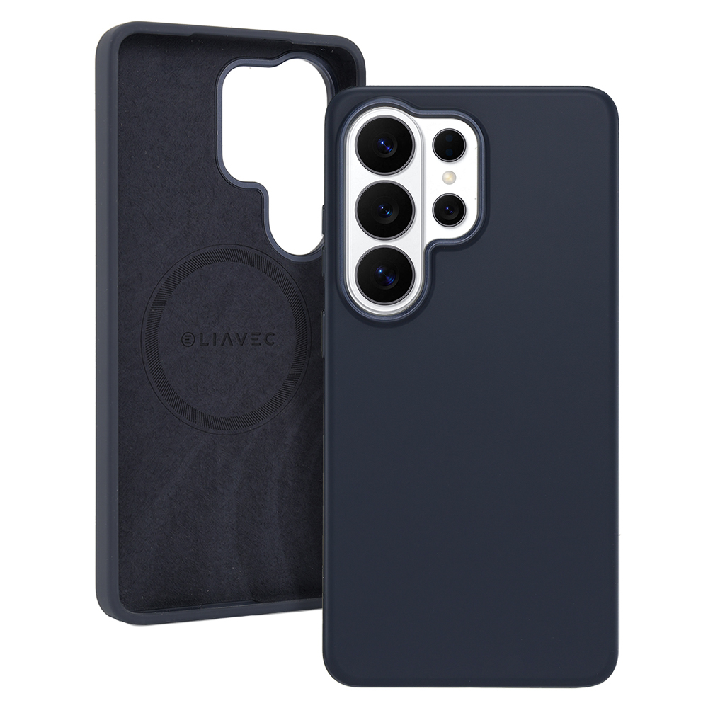 Liavec Silky suojakuori metallisella kamerakehyksellä Samsung Galaxy S26 Ultra -puhelimelle sininen