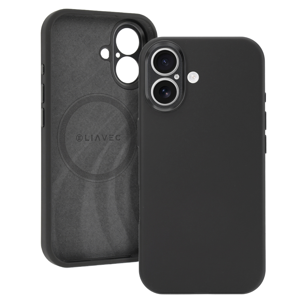 Liavec Silk Shield suojakuori metallisella kamerakehyksellä Iphone 17 -puhelimelle musta