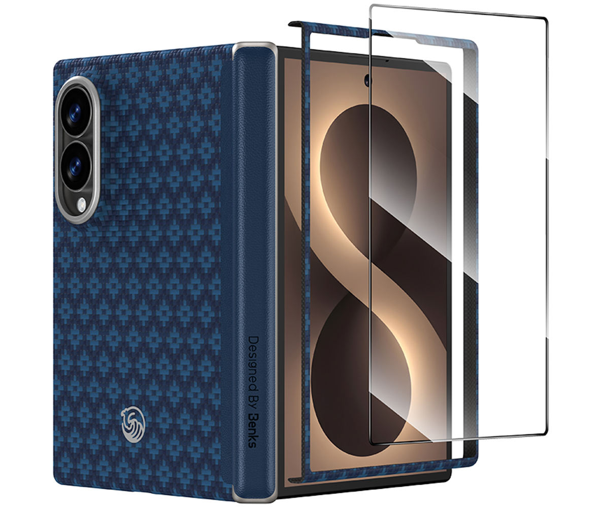 Benks Magnetic Armor Grid Air Grand Combo -suojakuori (C.K.FL.SA.BE.S060) Samsung Galaxy Z Fold 8 -mallille, sininen