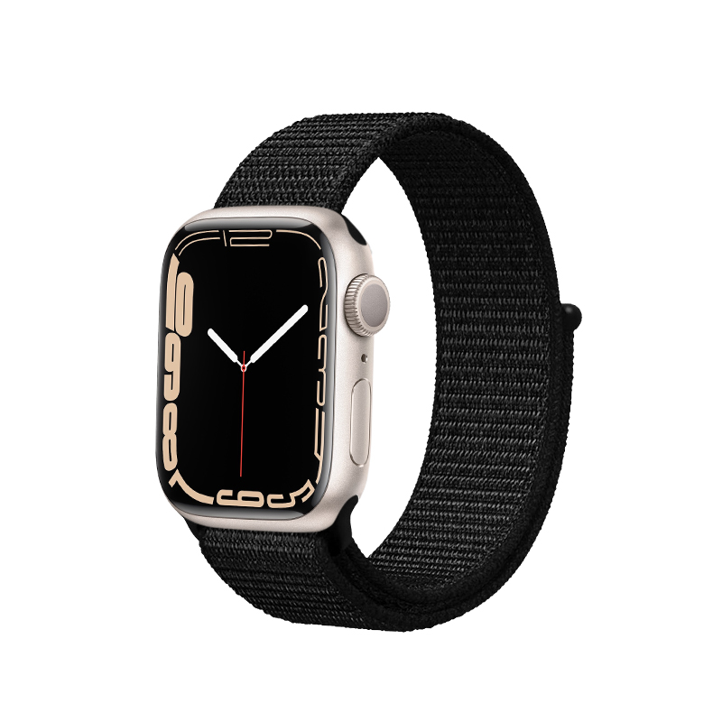 Crong Nylon Reflex Sport strap for Apple Watch 44 / 45 / 46 / 49 mm, black