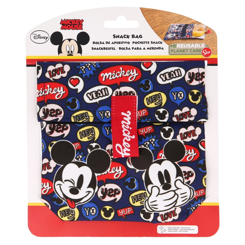 Mickey Mouse uudelleenkäytettävä välipalapussi