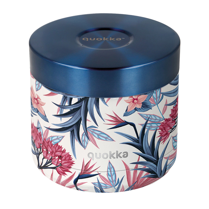 Tyhjiöeristetty Quokka Whim -ruokatermos, 600 ml, Blue Garden