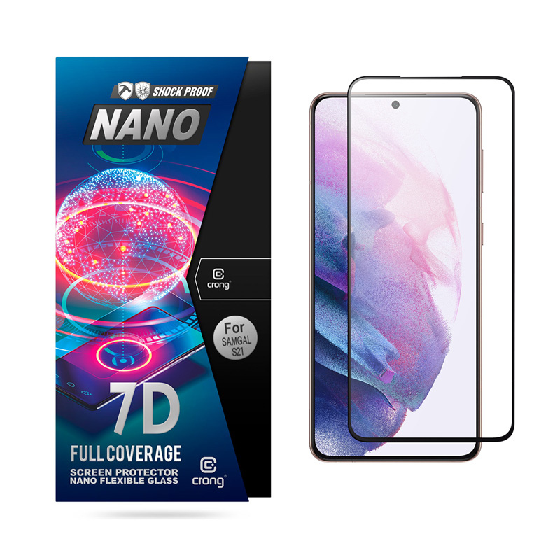 Crong 7D Nano Flexible Glass 9H hybridinäytönsuoja laitteelle Samsung Galaxy S21