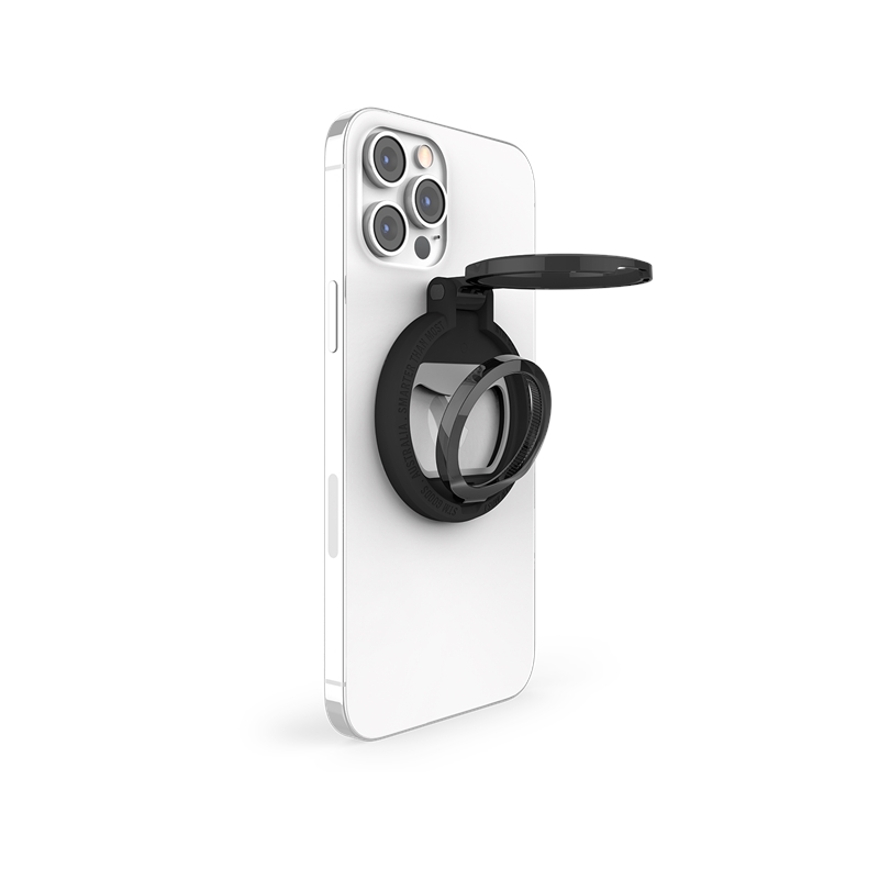 STM MagLoop 3-in-1 MagSafe-lisävaruste iPhonelle: sormilenkki, jalusta ja pullonavaaja, musta