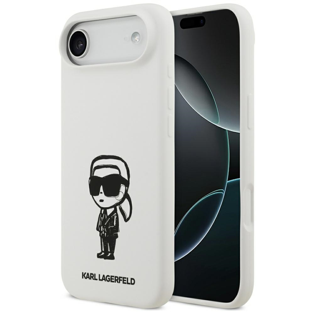 KARL LAGERFELD suojakuori iPhone 17 Air MagSafe-yhteensopiva KLHMP17MSKIGROH (Silicone W/ KL Sketch & Logo) valkoinen