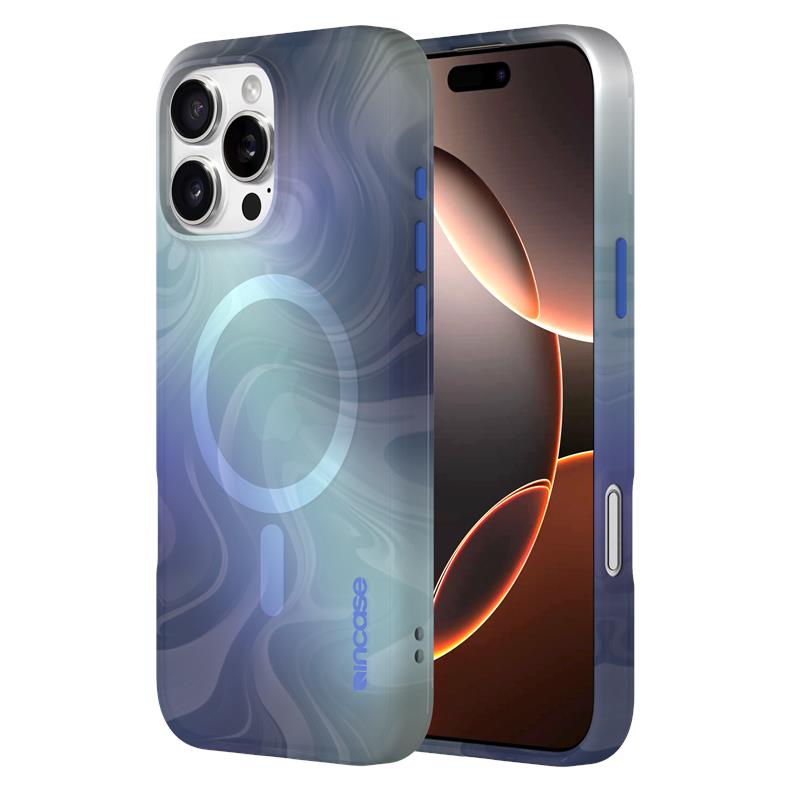 Incase Halo Case -suojakuori MagSafe-tuella iPhone 16 Pro Max -puhelimelle, Oil Slick Ocean
